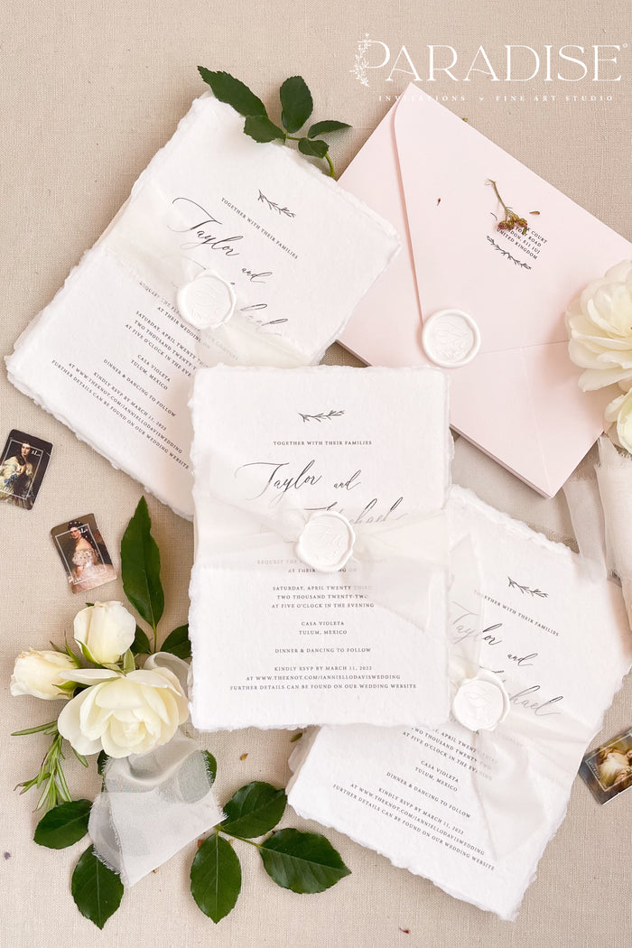 Lexi Handmade Paper Wedding Invitation Sets