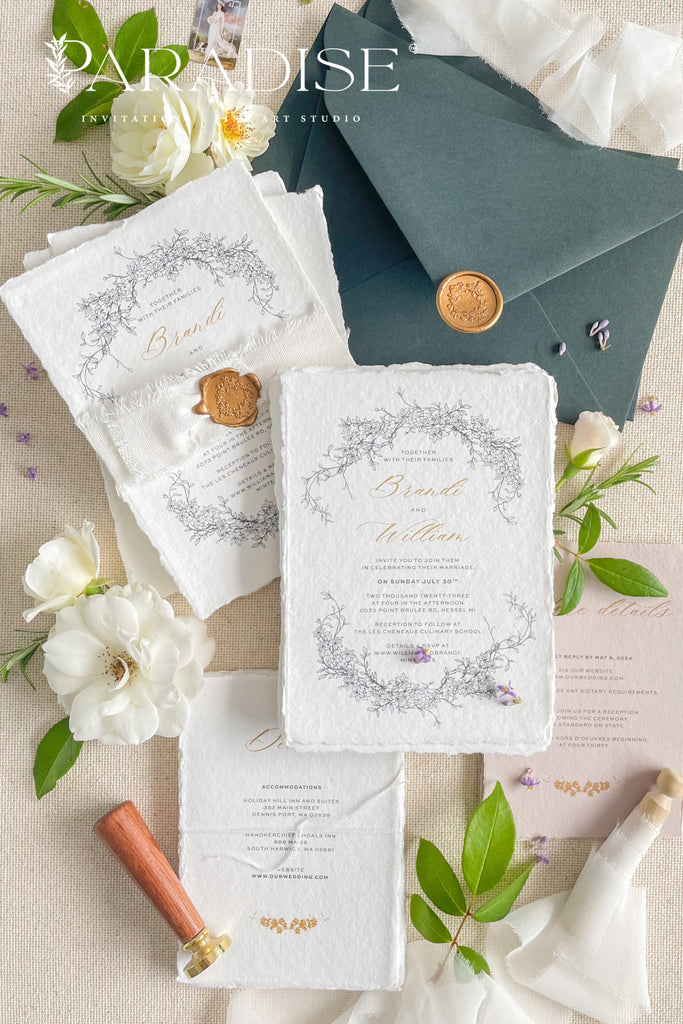 Agathe Handmade Paper Wedding Invitation Sets