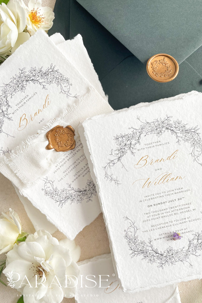 Agathe Handmade Paper Wedding Invitation Sets