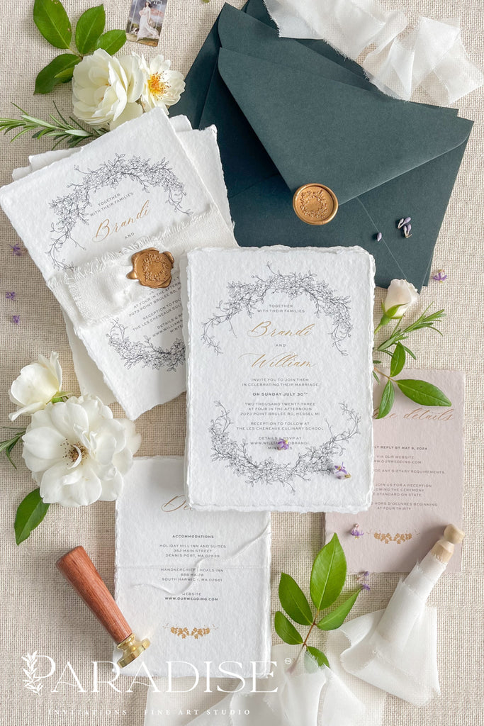 Agathe Handmade Paper Wedding Invitation Sets