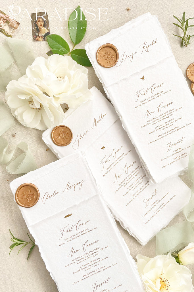 Jules Handmade Paper Wedding Menus