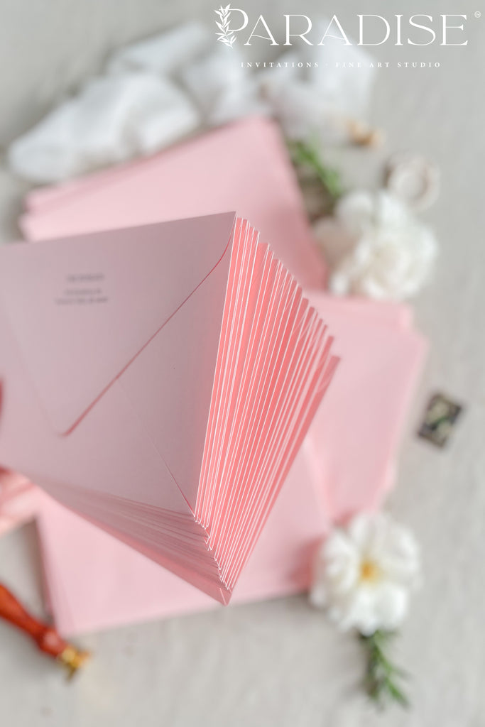 Dusty Pink Envelopes and Custom Address Printing