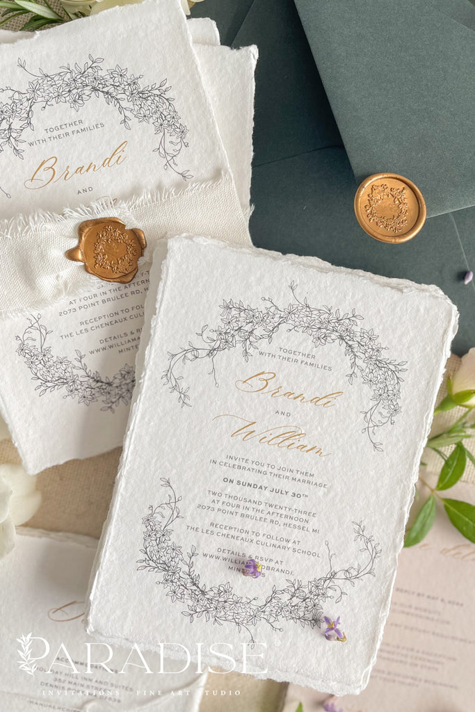 Agathe Handmade Paper Wedding Invitation Sets