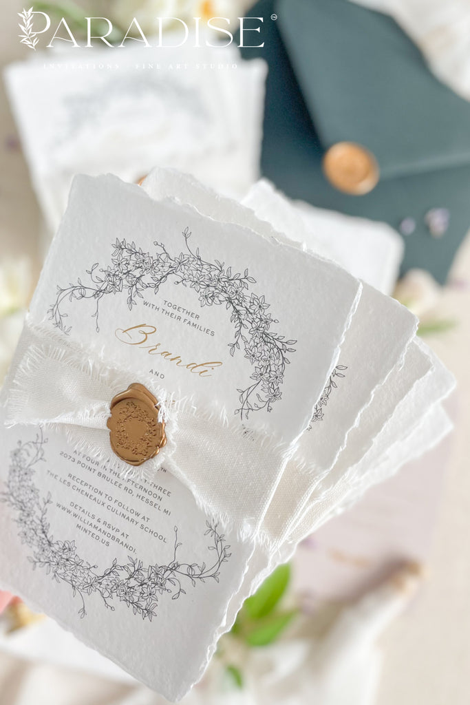 Agathe Handmade Paper Wedding Invitation Sets