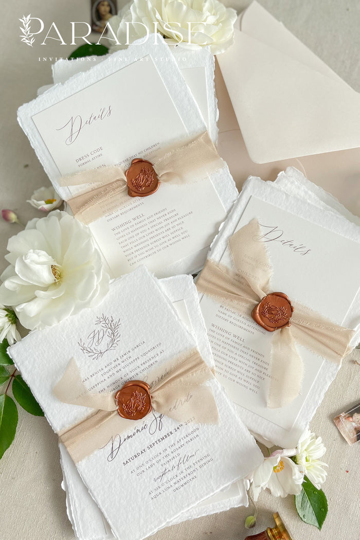 Elaine Handmade Paper Wedding Invitation Sets