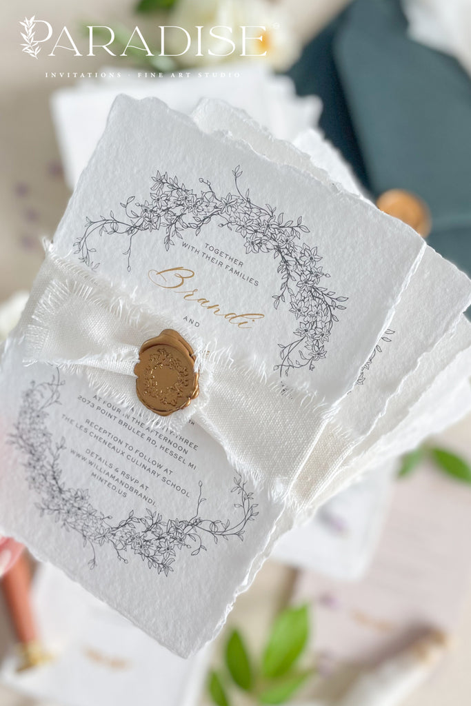 Agathe Handmade Paper Wedding Invitation Sets