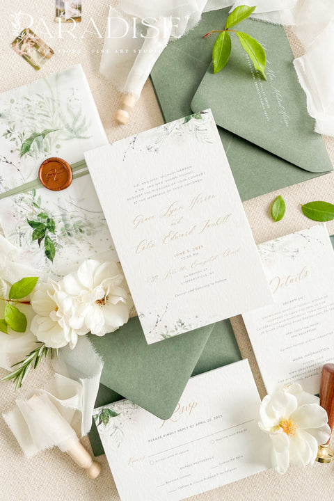 Bring the beauty of nature to your wedding day with our botanical vellum wedding invitation suite, designed for couples who adore timeless elegance with a modern organic touch. Each invitation is printed on luxury textured paper featuring soft watercolor greenery and wrapped in a translucent vellum cover, sealed with a warm wax seal for a romantic fine art finish.
