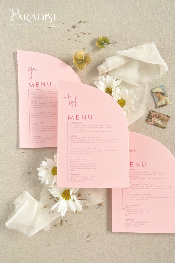 Lindie Rosa Paper Half Arch Wedding Menus