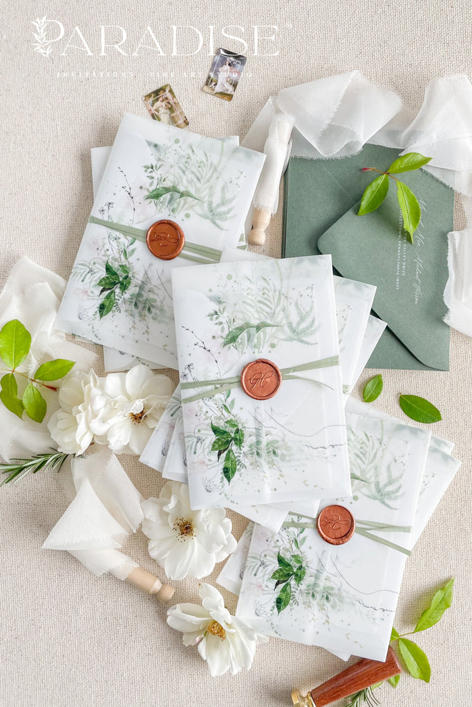 Charmayne Watercolor Greenery Wedding Invitations