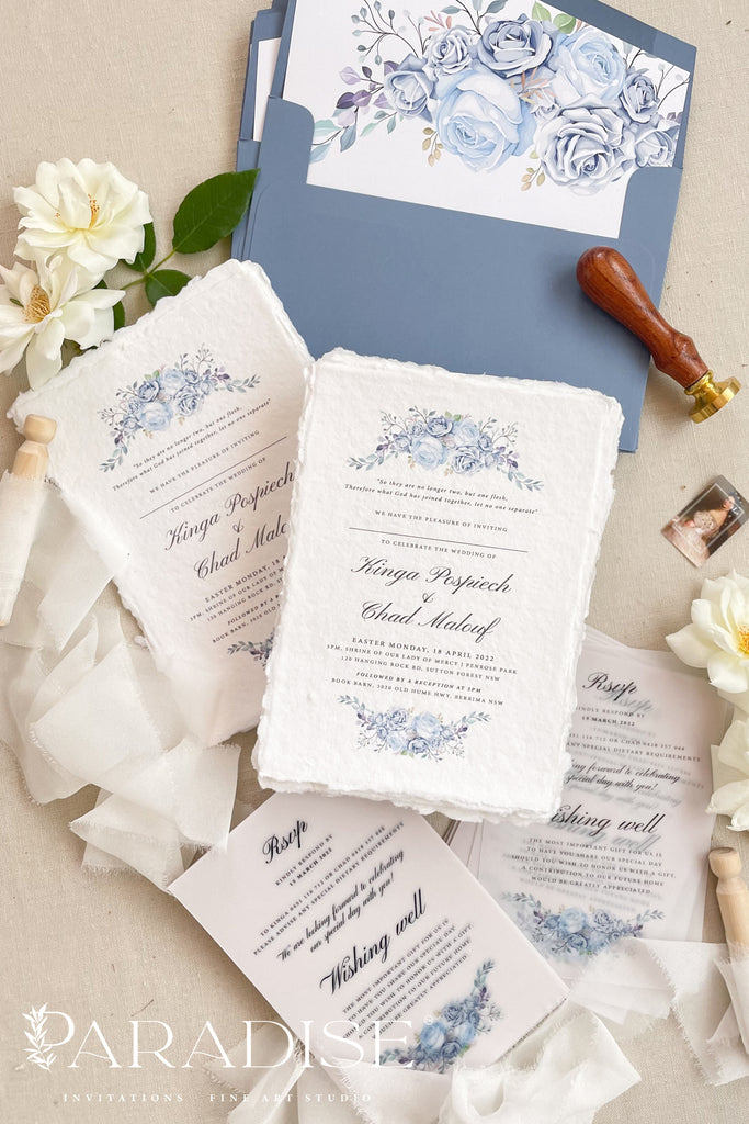 Halle Handmade Paper Wedding Invitation Sets