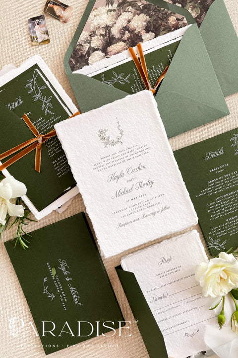 Set a modern and sleek tone for your special day with these unique wedding invitations. Perfect for a garden wedding or a sophisticated outdoor celebration, these invites combine contemporary design with the organic beauty of premium paper. Featuring a stylish wedding timeline that gives your guests a clear overview of the day's events, this suite is as functional as it is beautiful. 