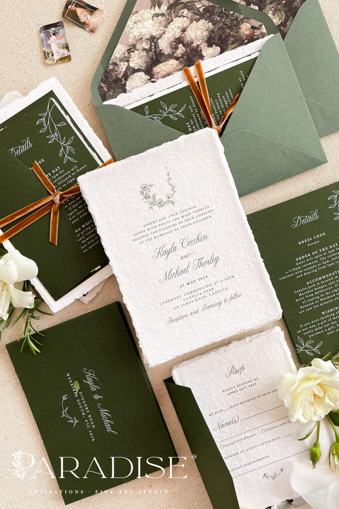 Arlette Handmade Paper Wedding Invitation Sets