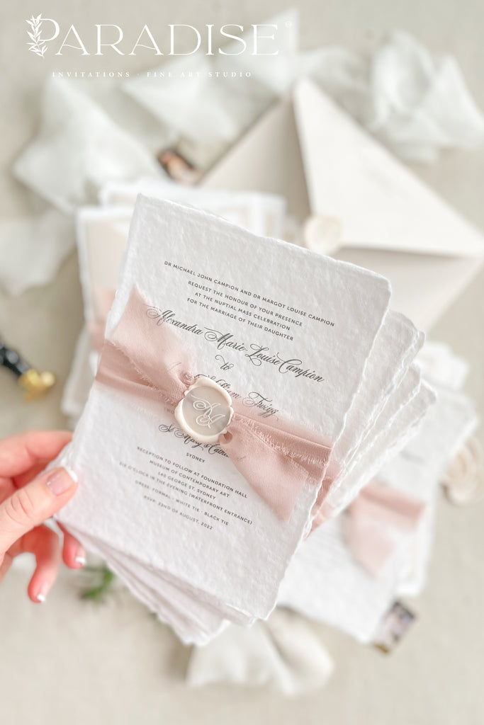 Armandine Handmade Paper Wedding Invitation Sets