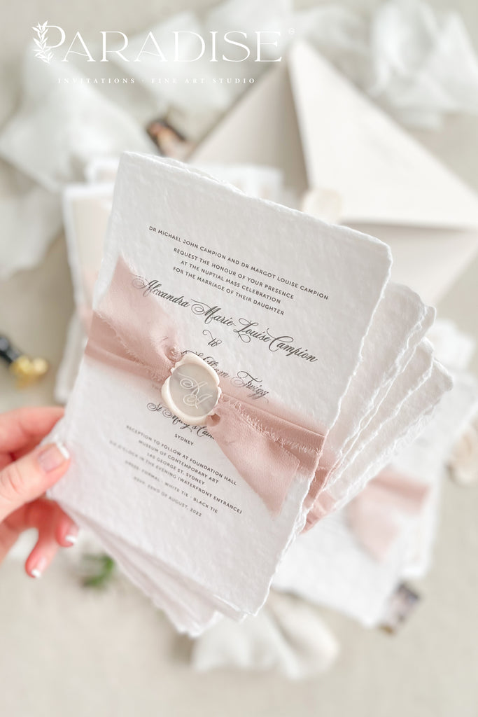 Armandine Handmade Paper Wedding Invitation Sets