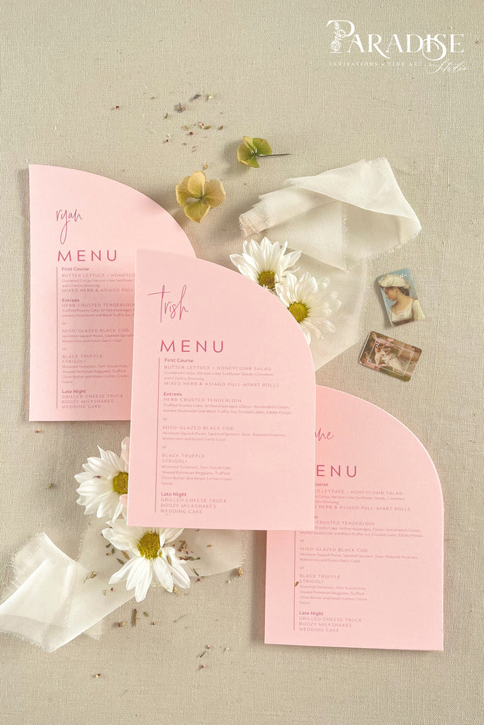 Lindie Rosa Paper Half Arch Wedding Menus