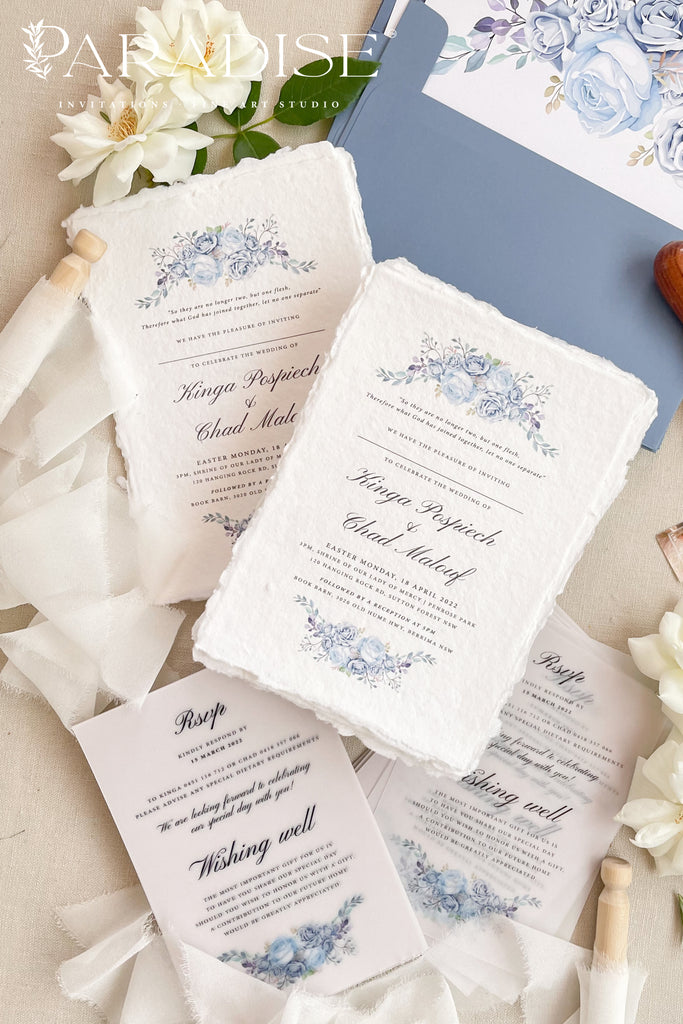 Halle Handmade Paper Wedding Invitation Sets