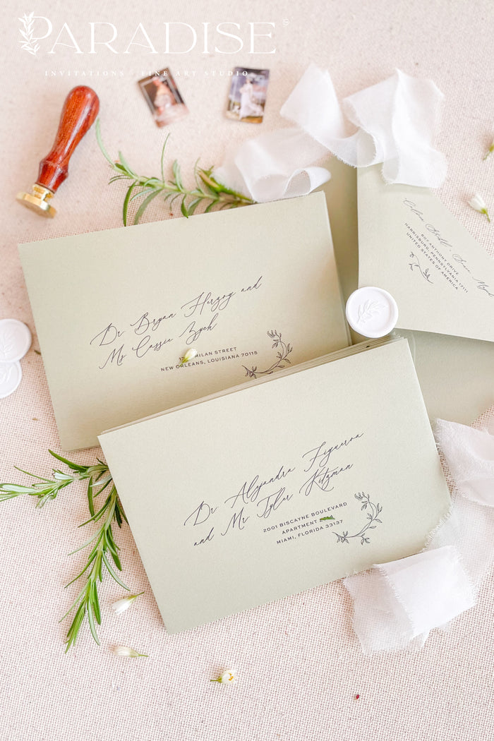 Matcha Envelopes and Black Ink Printing