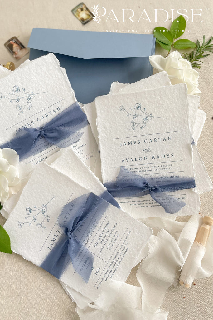 Raya Handmade Paper Wedding Invitation Sets