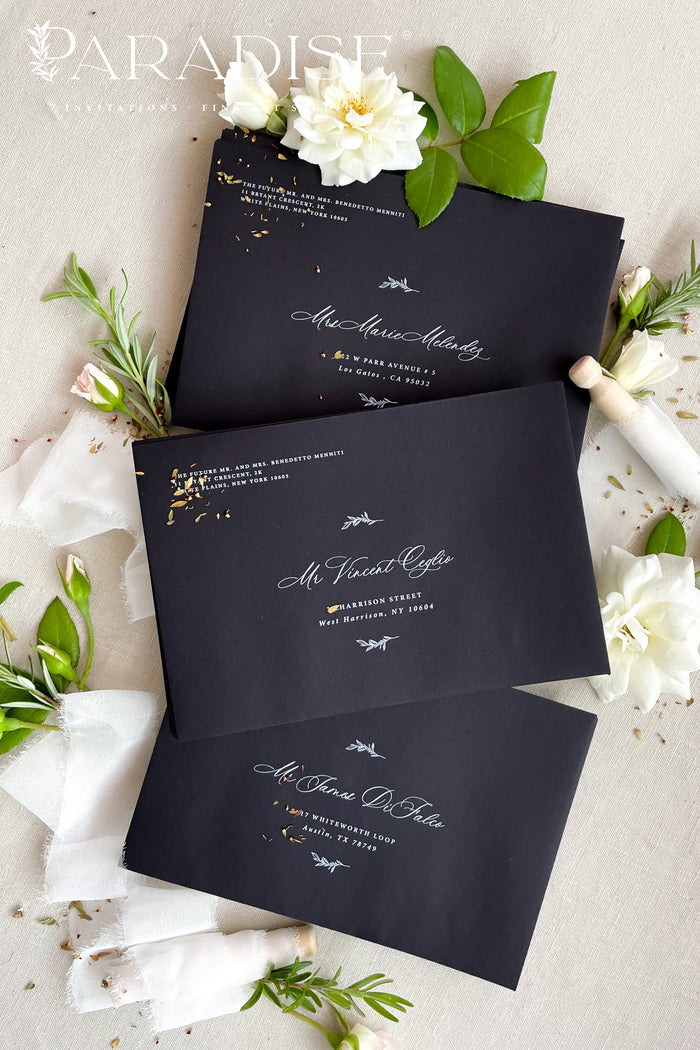 Black Envelopes and White Ink Printing