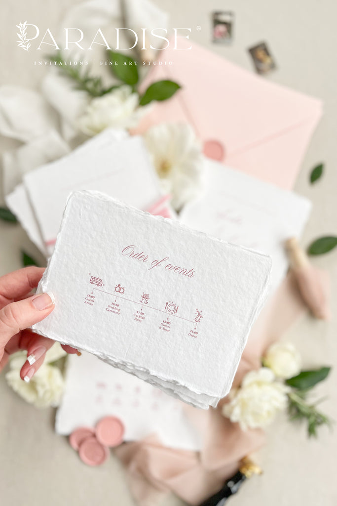 Emeline Handmade Paper Wedding Invitation Sets