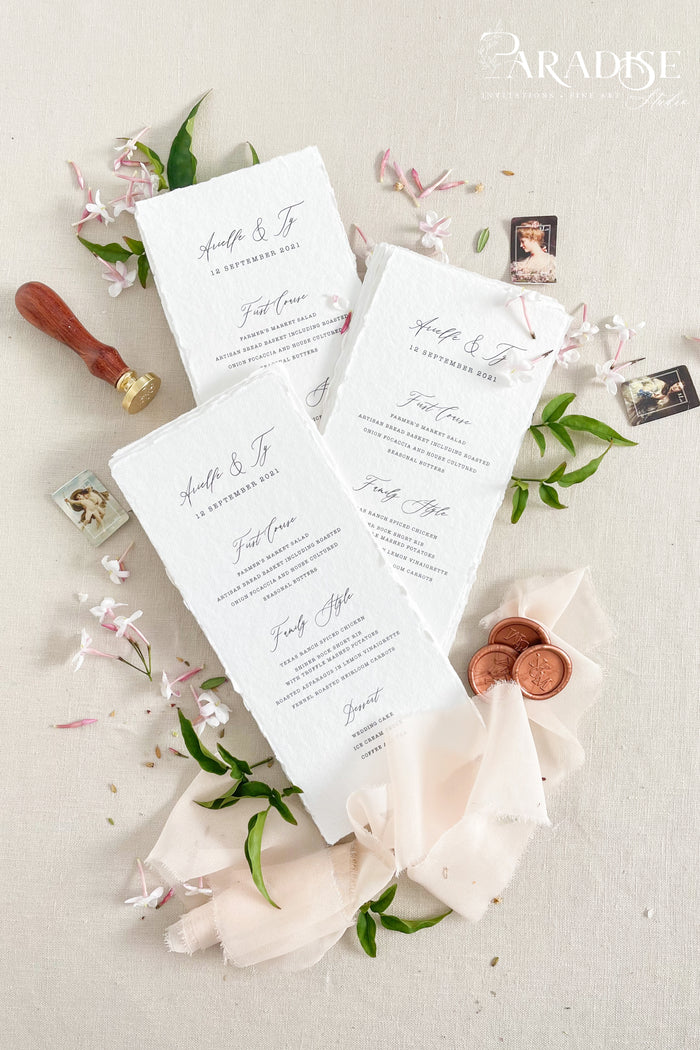 Ina Handmade Paper Wedding Menus