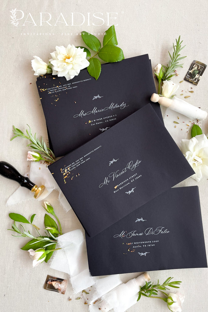 Black Envelopes and White Ink Printing