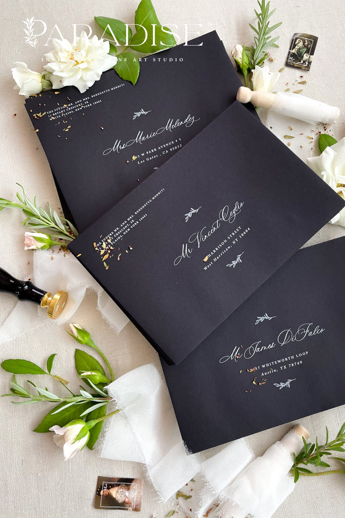 Black Envelopes and White Ink Printing