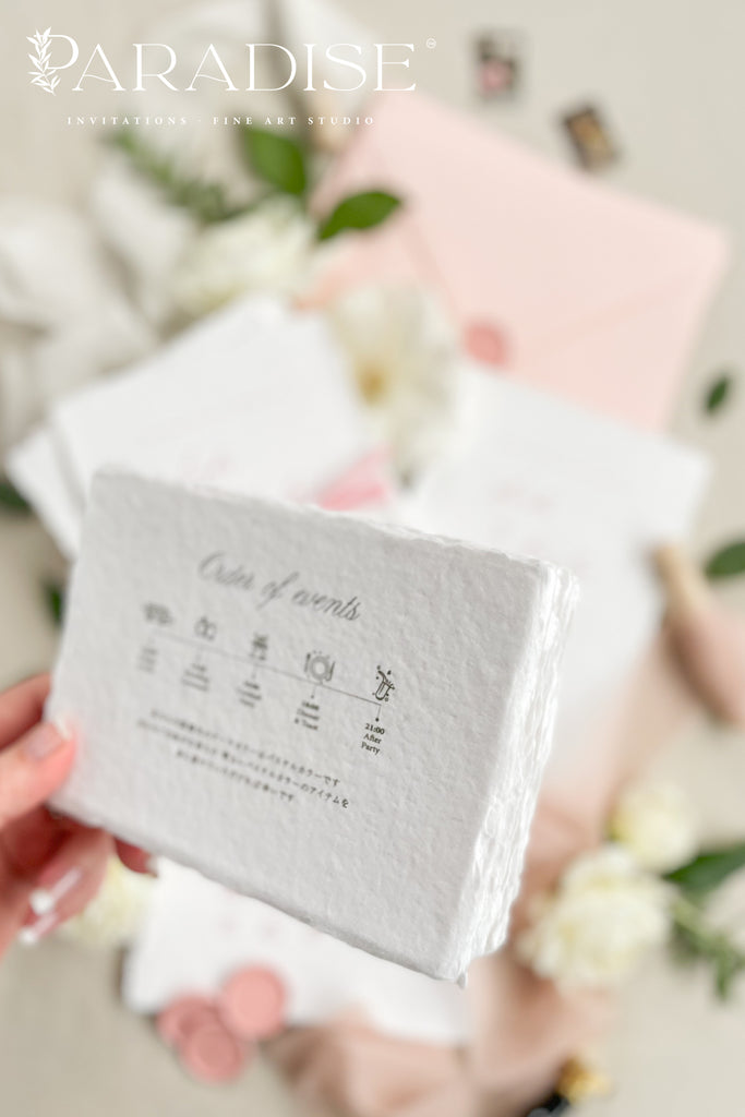 Emeline Handmade Paper Wedding Invitation Sets