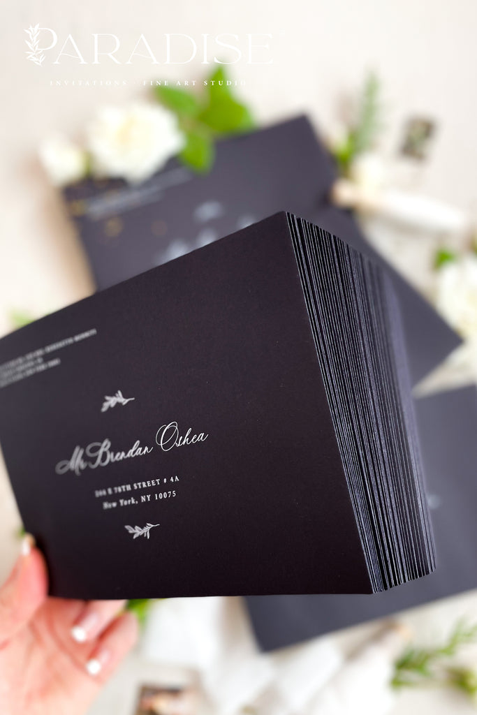 Black Envelopes and White Ink Printing