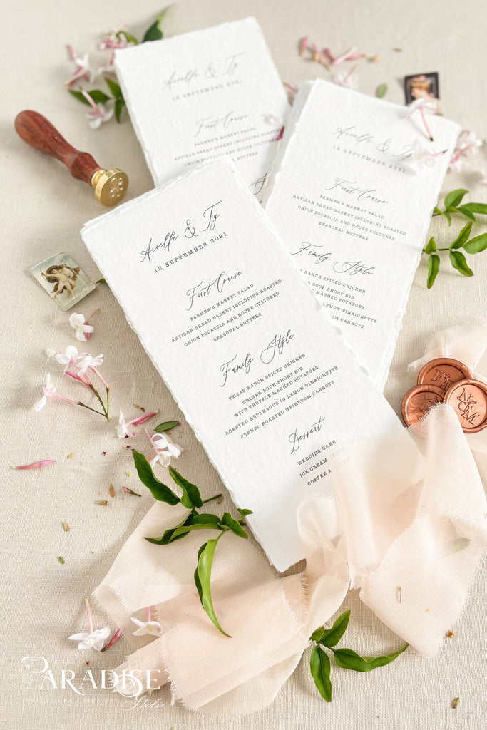 Ina Handmade Paper Wedding Menus