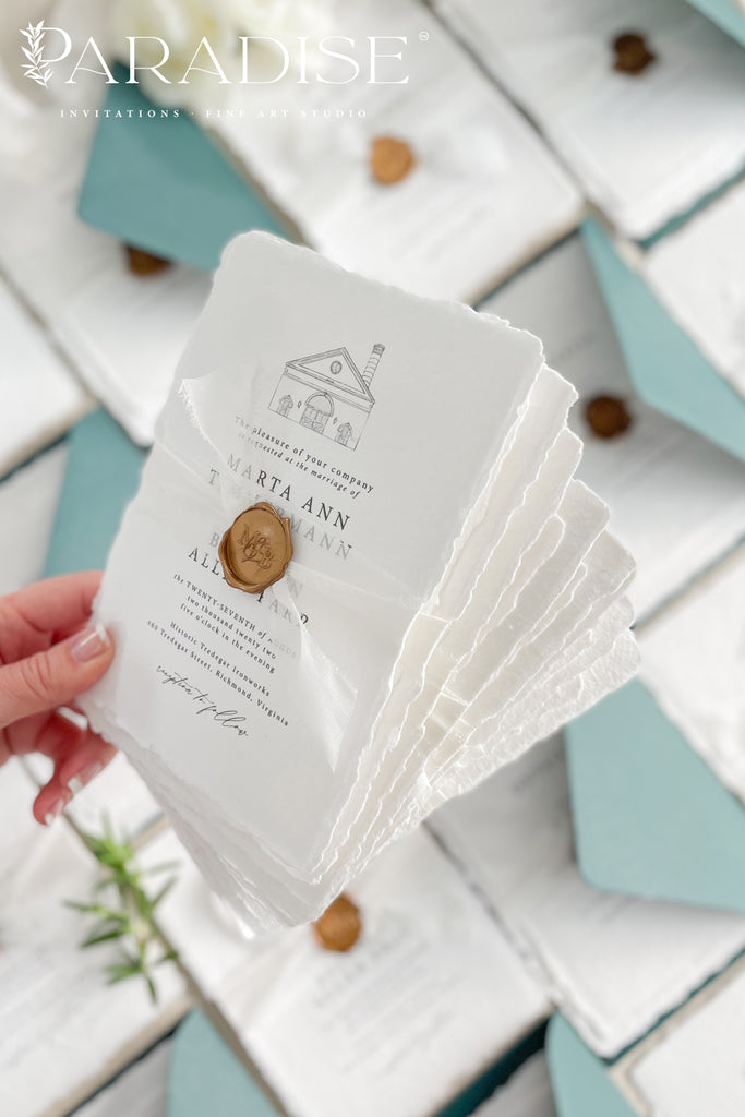 Aida Handmade Paper Wedding Invitation Sets