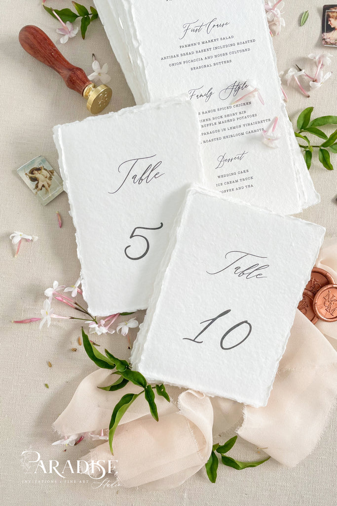 Ina Handmade Paper Table Numbers