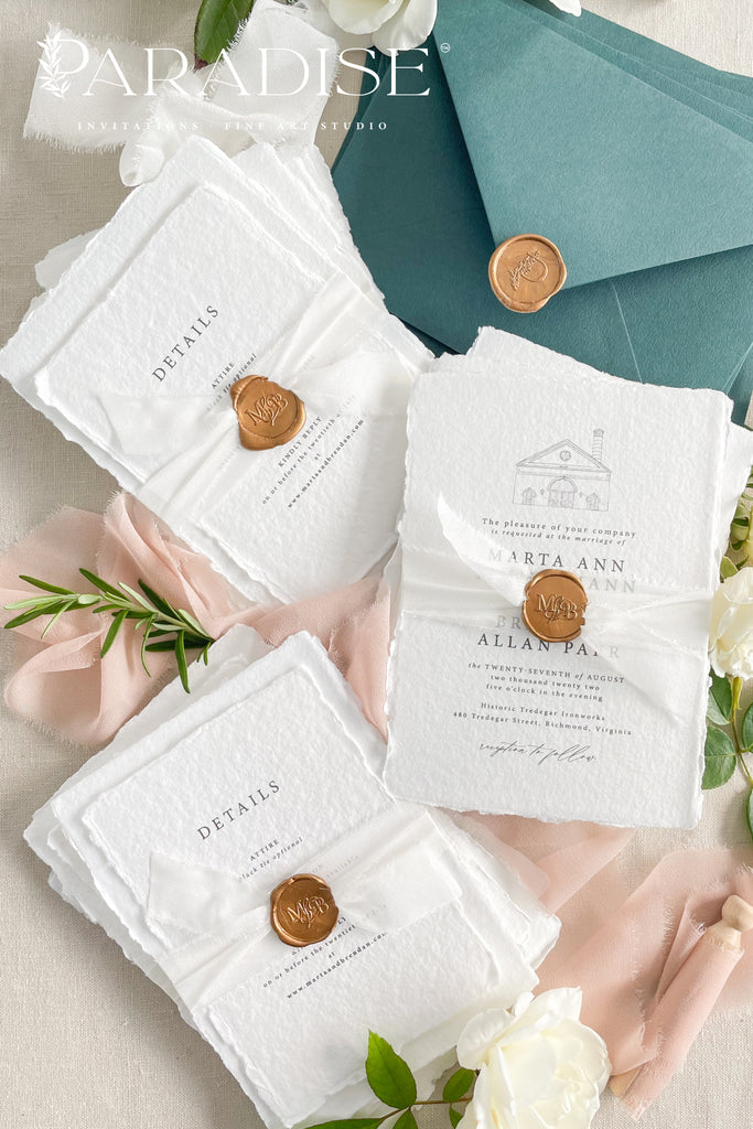 Aida Handmade Paper Wedding Invitation Sets