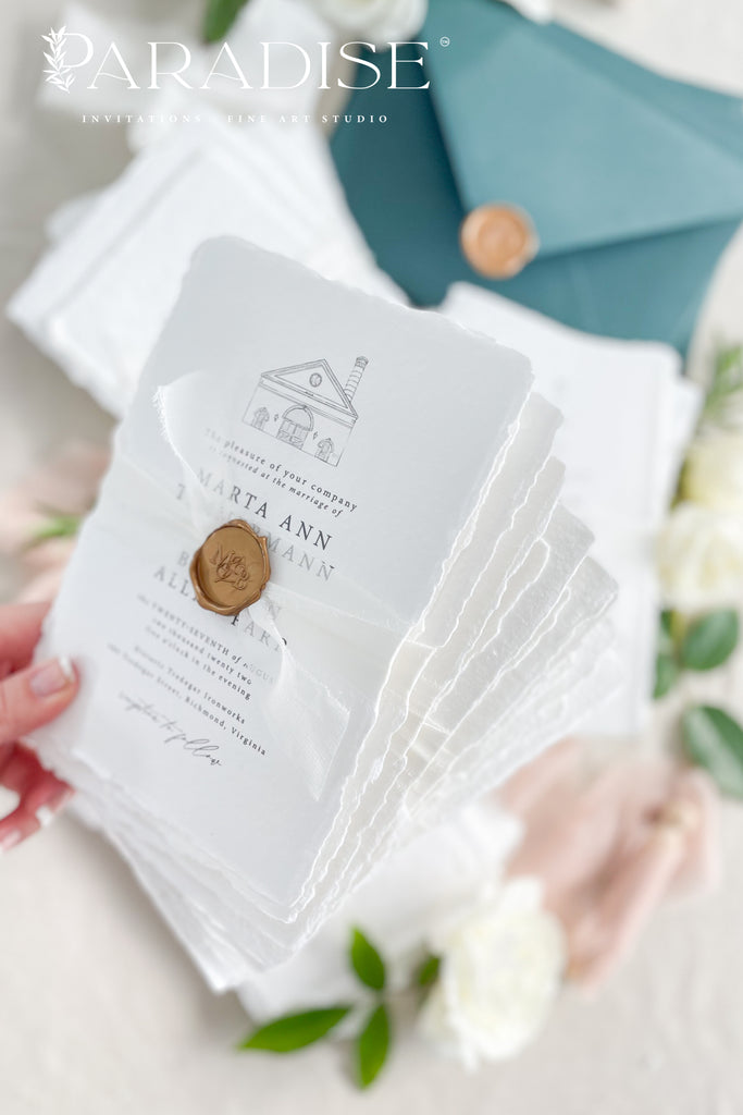 Aida Handmade Paper Wedding Invitation Sets