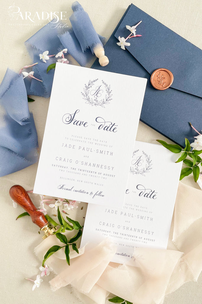 Ilona Monogram Save the Date Cards