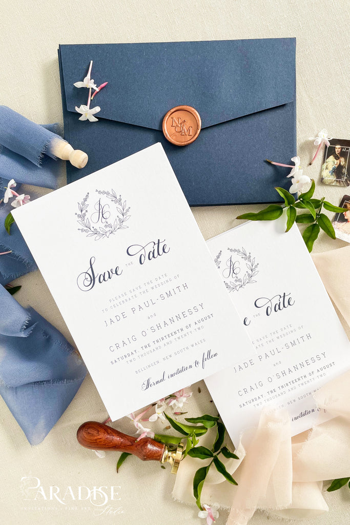 Ilona Monogram Save the Date Cards