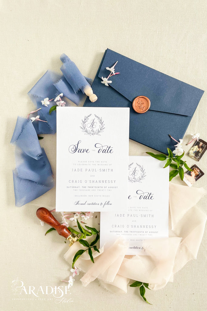 Ilona Monogram Save the Date Cards