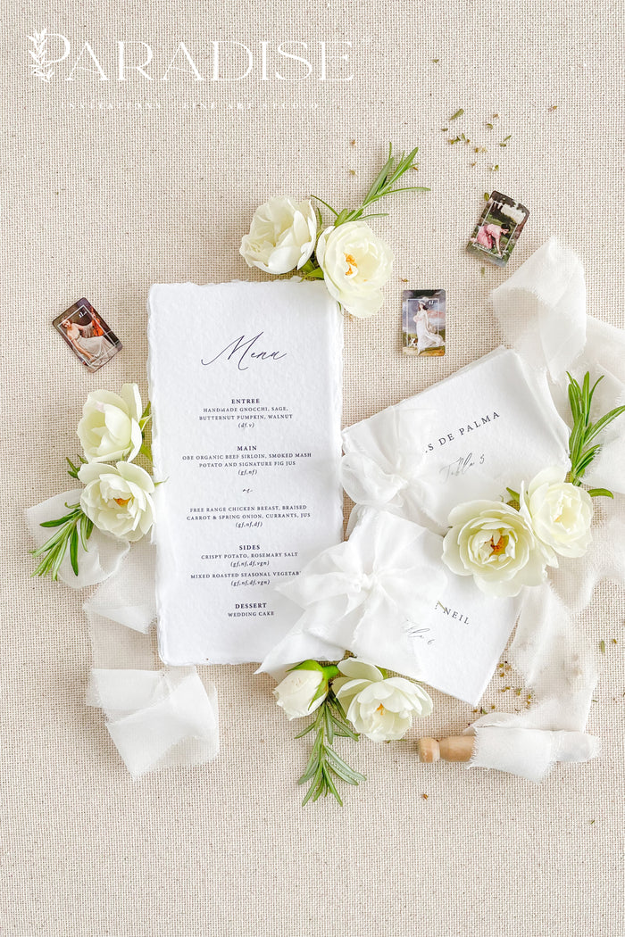 Charleen Handmade Paper Wedding Menus