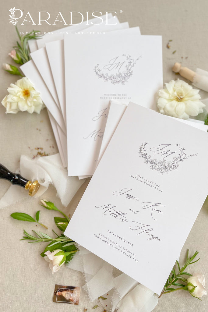 Jeanine Floral Wedding Programs