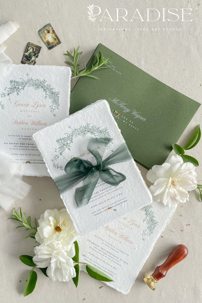 Sienna Handmade Paper Wedding Invitation Sets