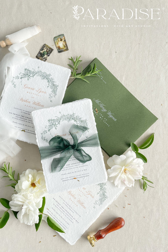 Sienna Handmade Paper Wedding Invitation Sets