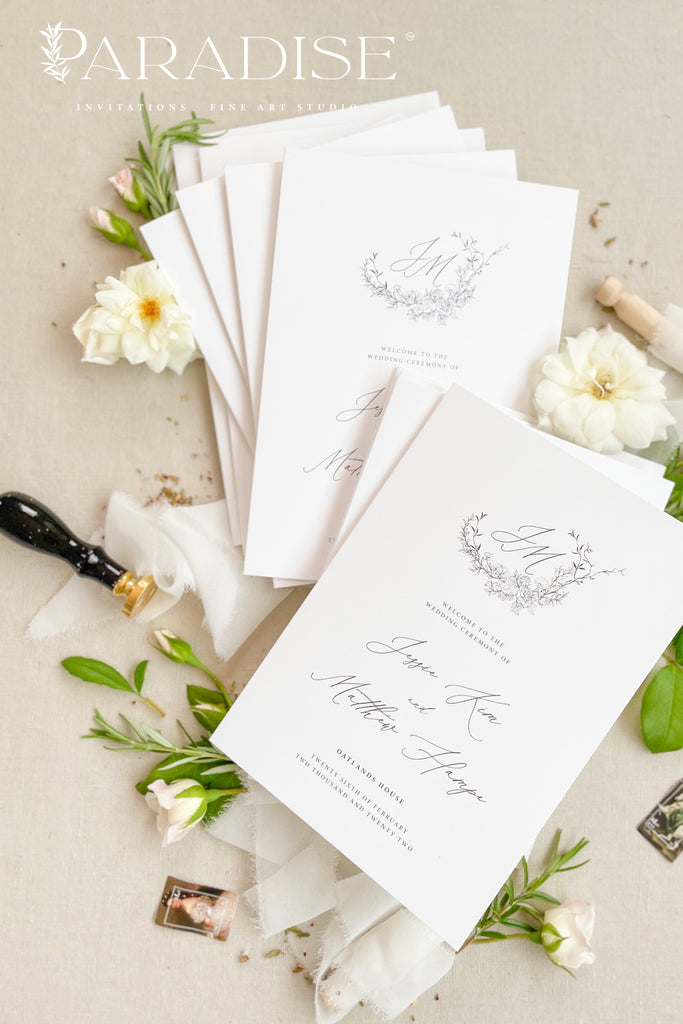 Jeanine Floral Wedding Programs