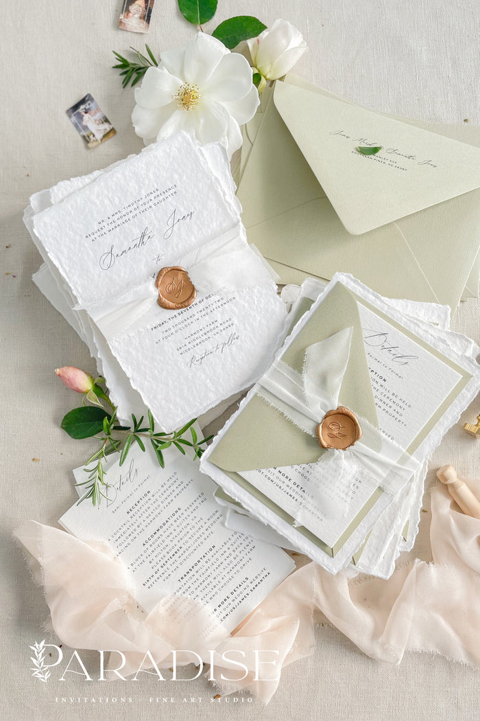 Fille Handmade Paper Wedding Invitation Sets