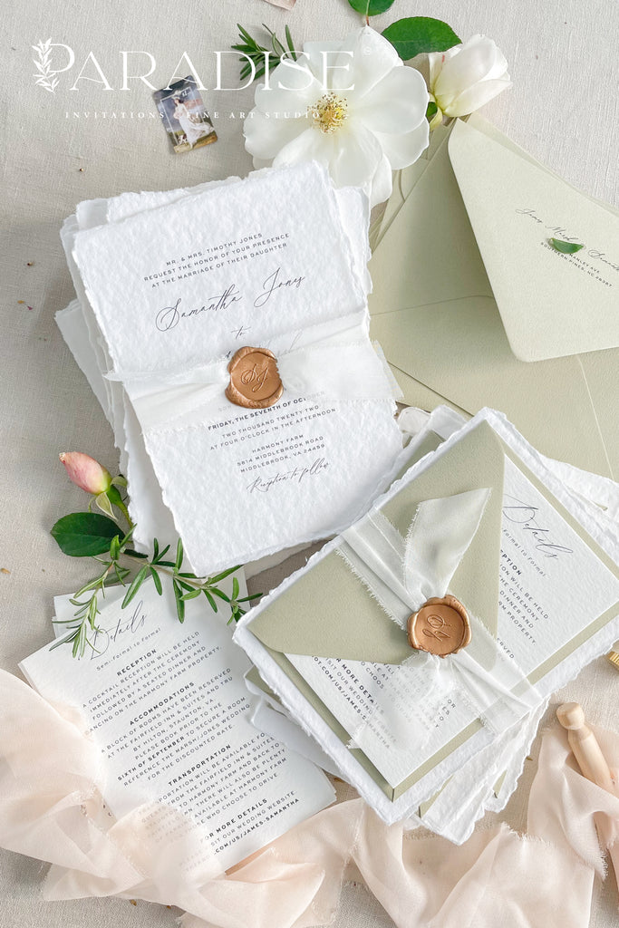 Fille Handmade Paper Wedding Invitation Sets