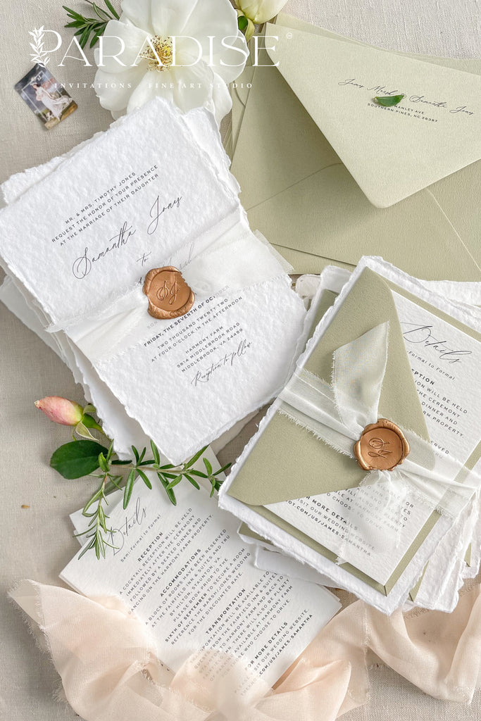 Fille Handmade Paper Wedding Invitation Sets