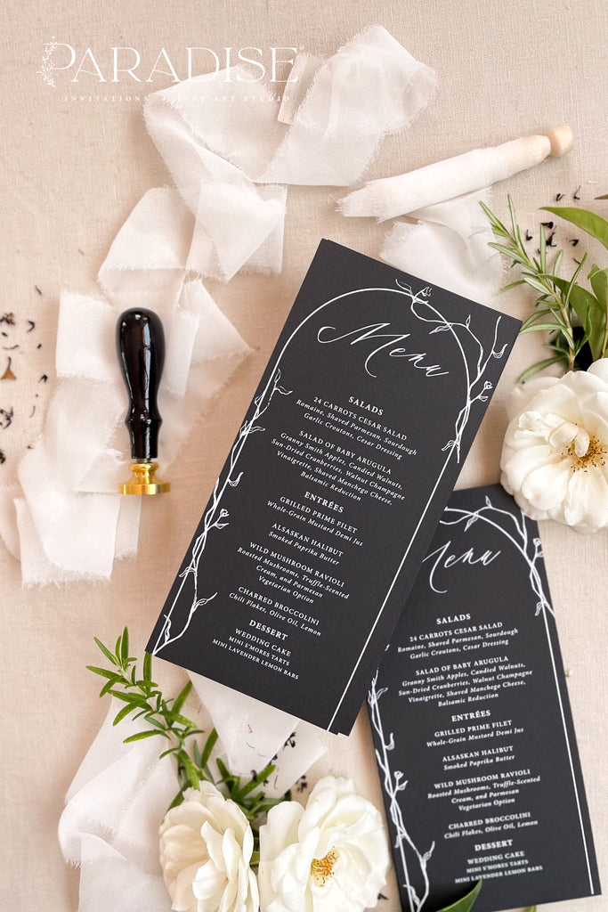 Scarlet Floral Wedding Menus