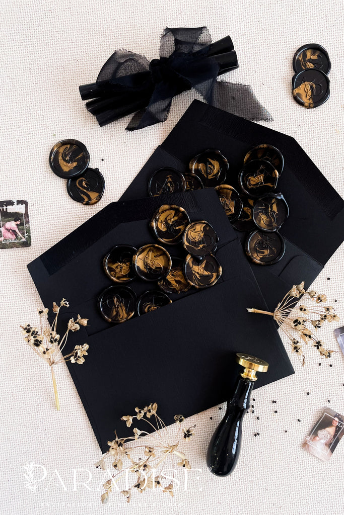 Black and Gold Marble Wax Seals