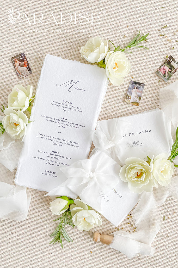 Charleen Handmade Paper Wedding Menus