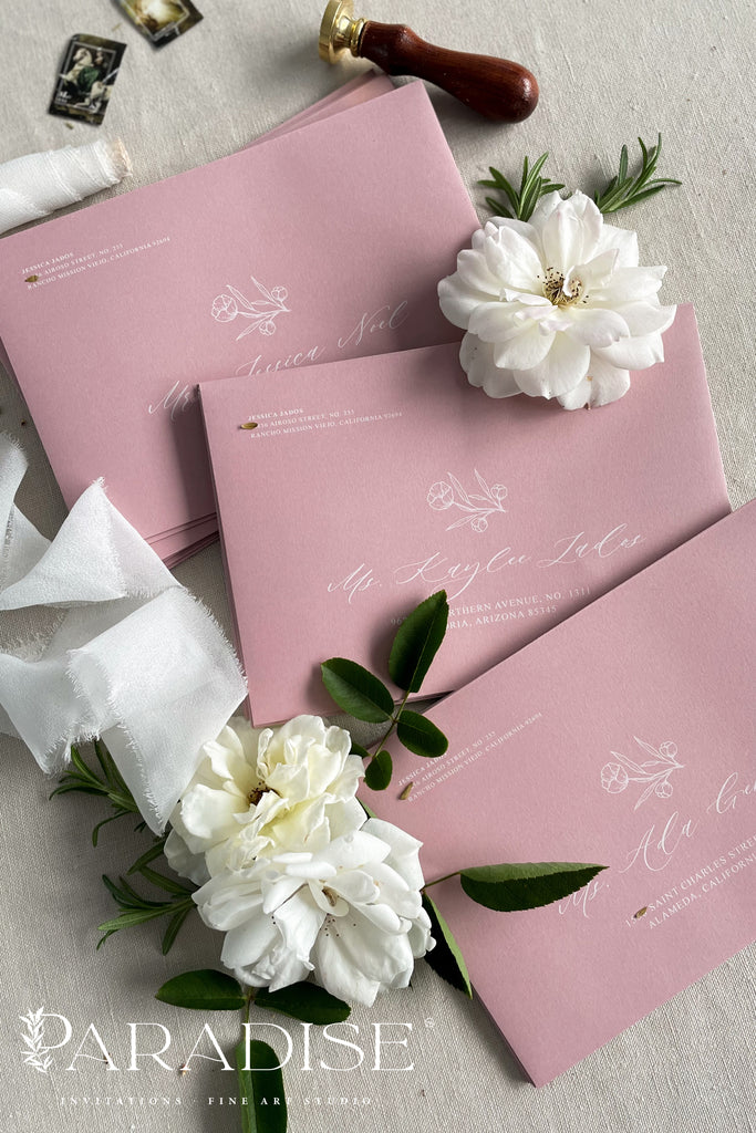 Wild Rose Envelopes and White Ink Printing