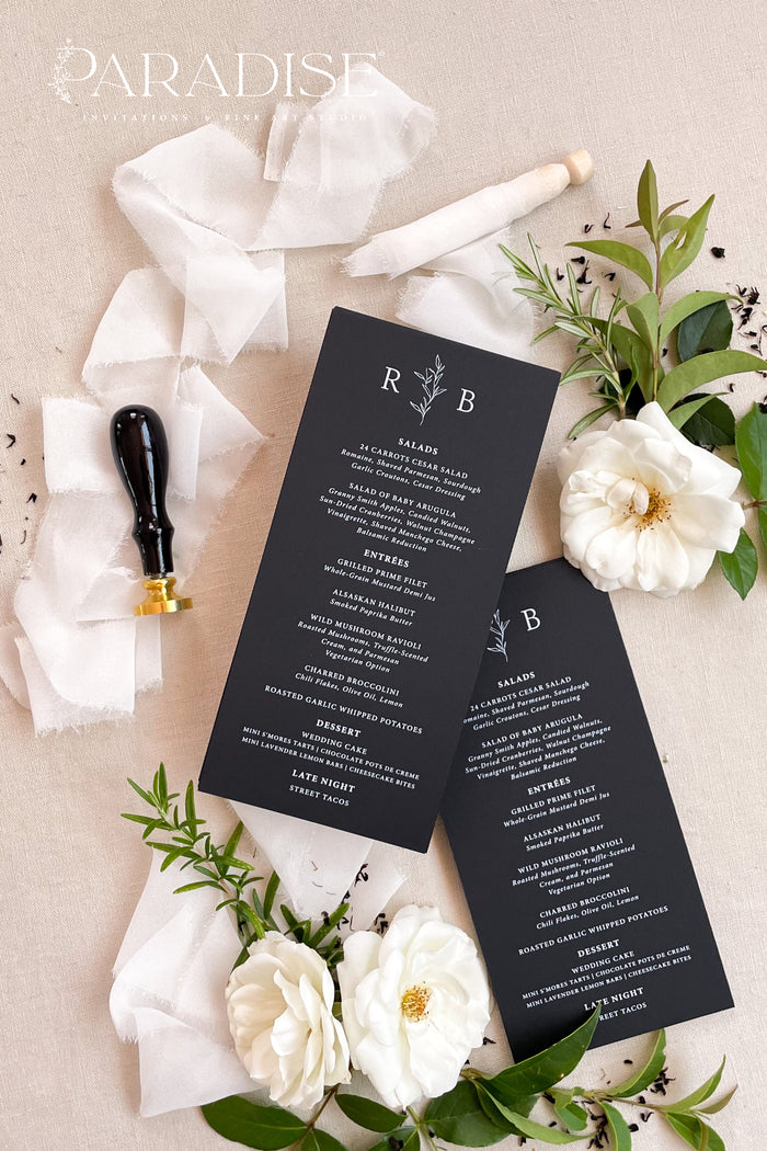 Alessandra Modern Wedding Menus